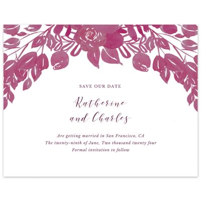 Berry, Purple Wedding Digital Save the Date - Clemson Landscape