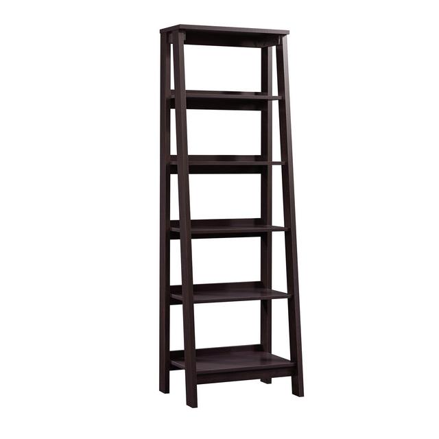 Sauder Trestle 5 Shelf Bookcase, Jamocha Wood finish