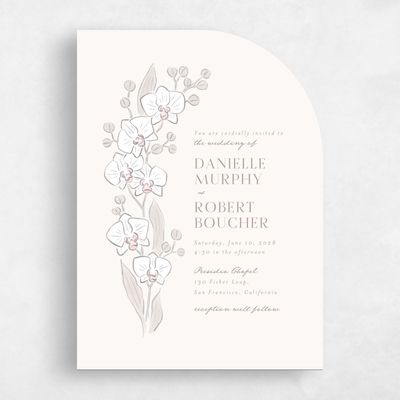 Beige Half arch Wedding Invitation - Orchidea Portrait