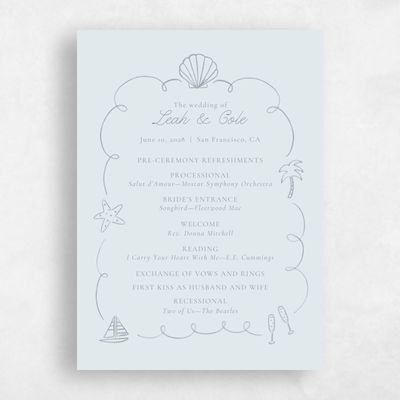 Blue Beach Wedding Program - Boracay