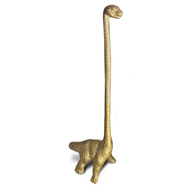 Gold Dinosaur Paper Towel Holder or Toilet Paper Holder for Floor or Countertop That’s Unique by Wallcharmers