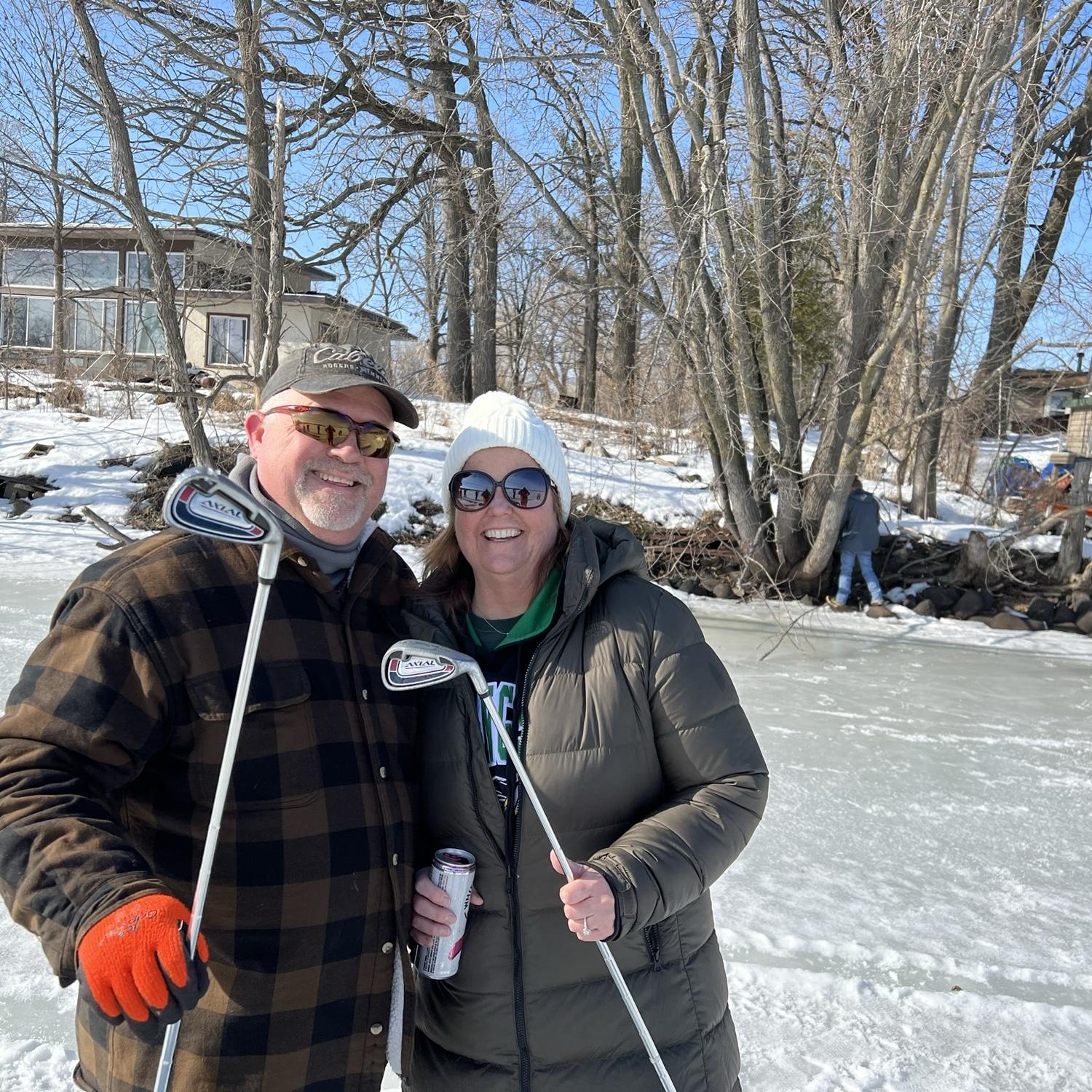 Golfing on the ice!