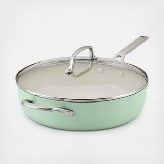 Hard Anodized Ceramic Nonstick Saute Pan with Lid