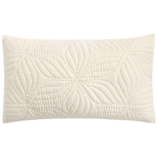 Follette Velvet Quilted Sham, Ivory, King
