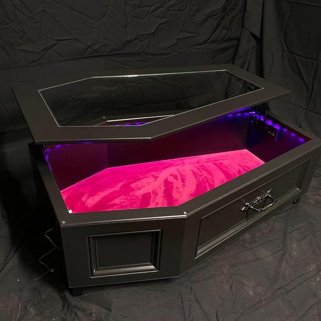 Coffin display coffee table