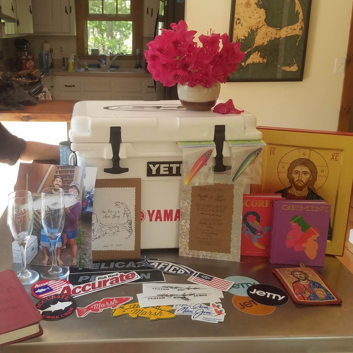 So much love from our original wedding day!! Allie wrote out to tons of companies to send goodies to brighten Charlie's day