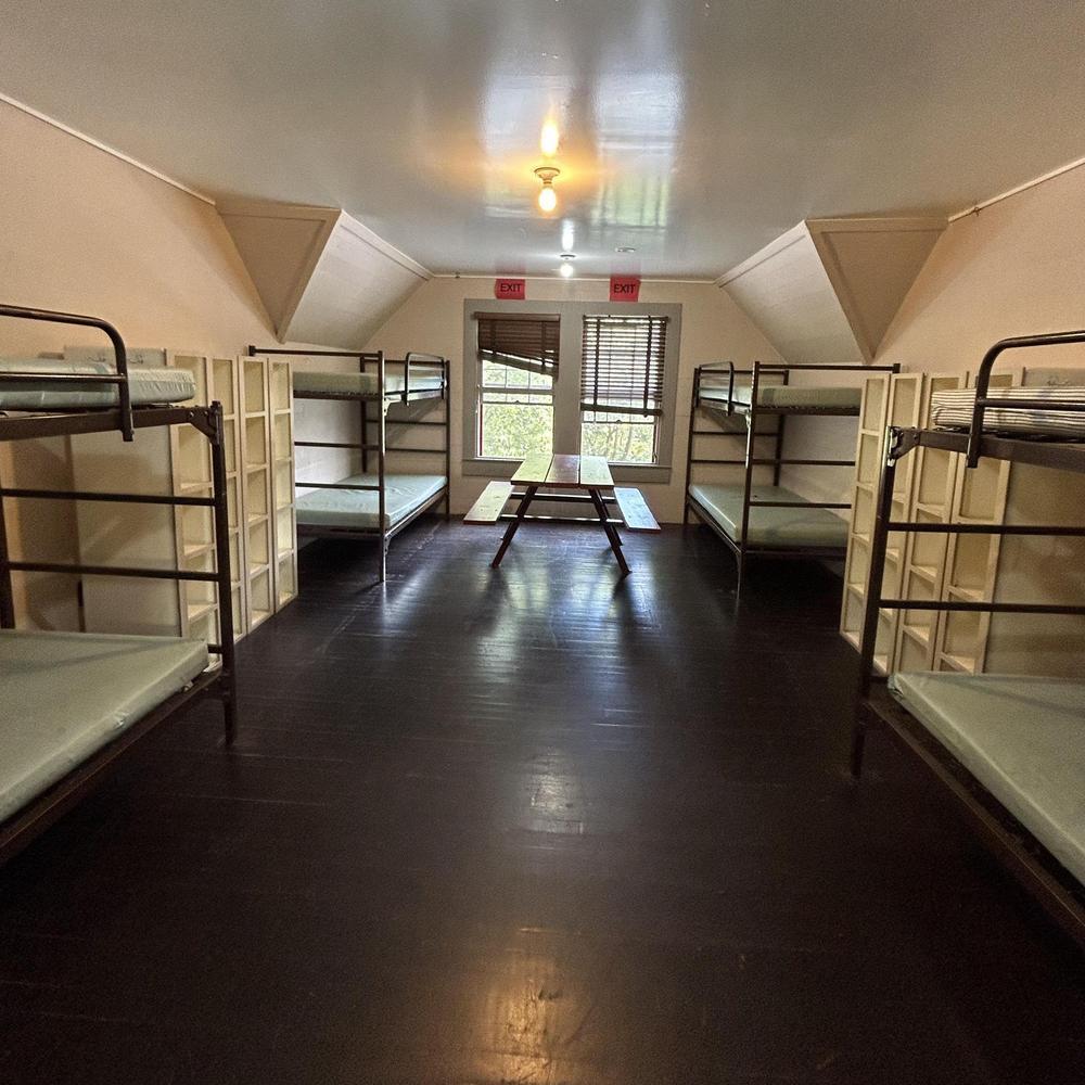 Upstairs to one of the Camp Lodges