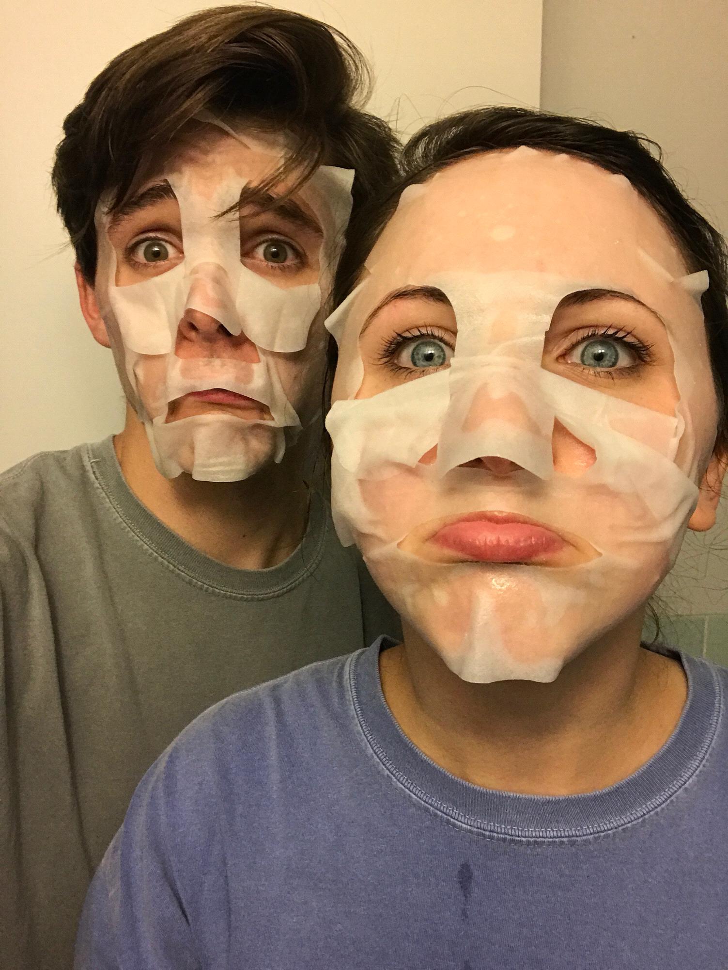 Garrett's always getting roped into something by me. Usually it involves a face mask.