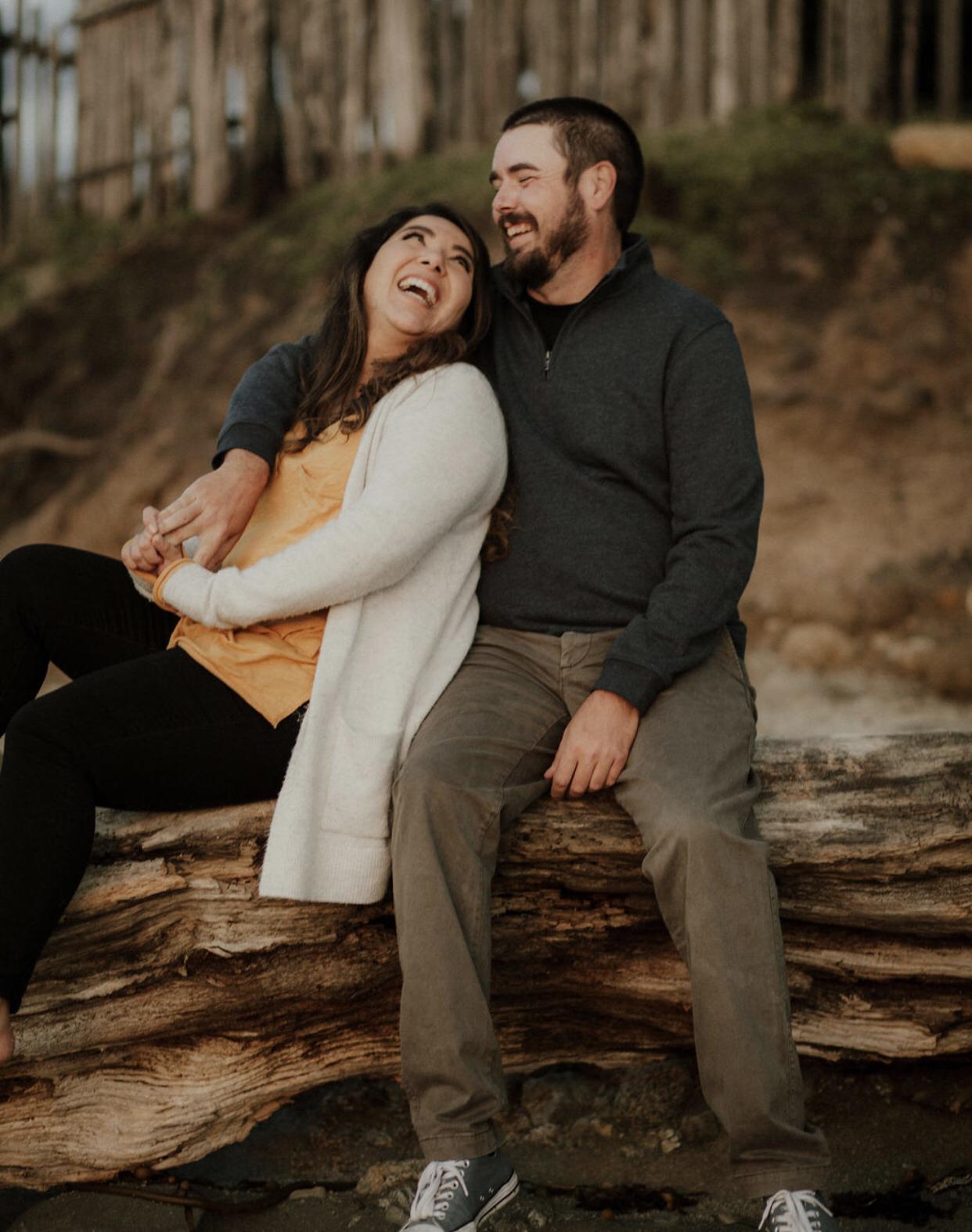This was right before I asked Chris to jump in the ocean with me. Our photographer, Jamie, caught every hilarious moment.