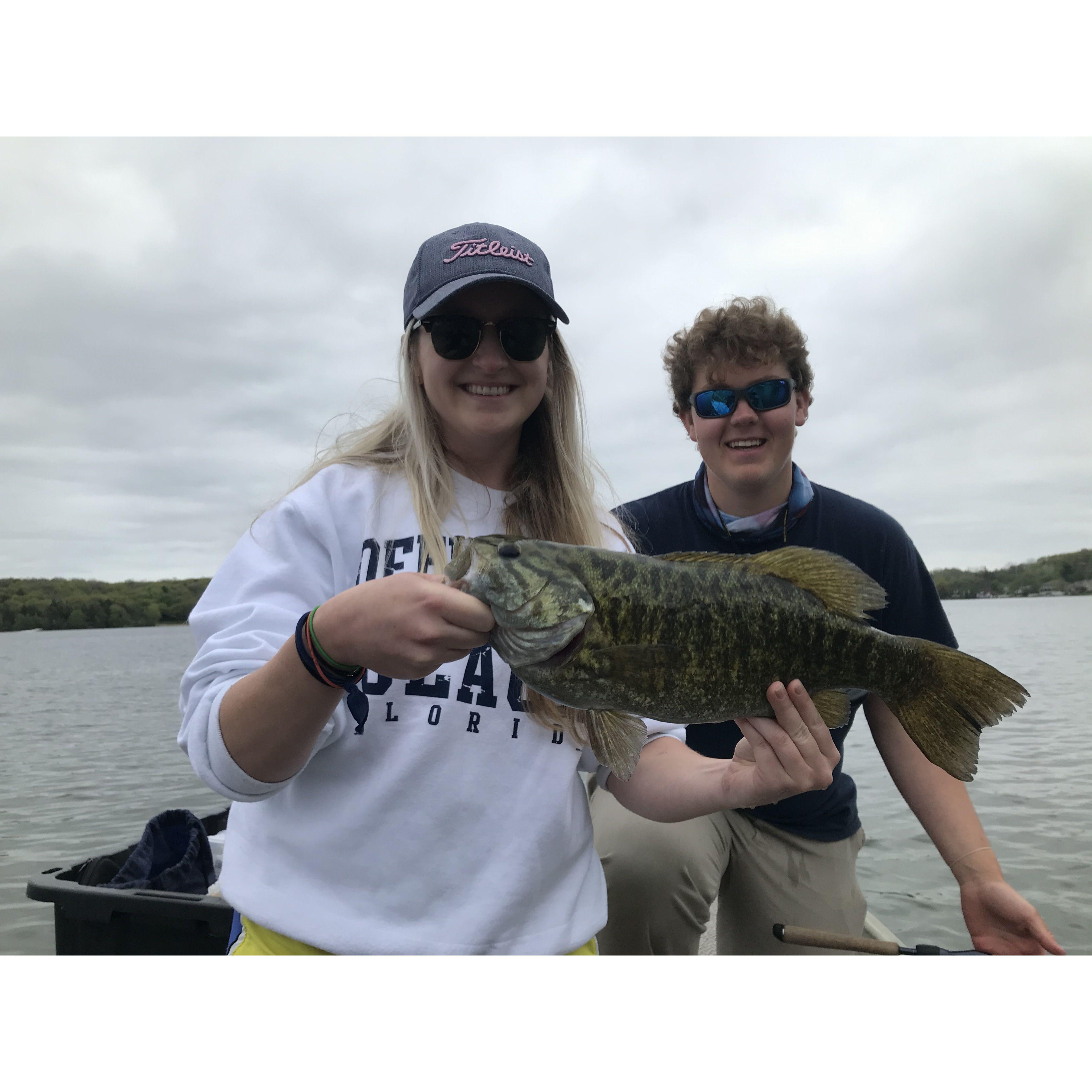 Fishing with Joe bear on Nagawicka