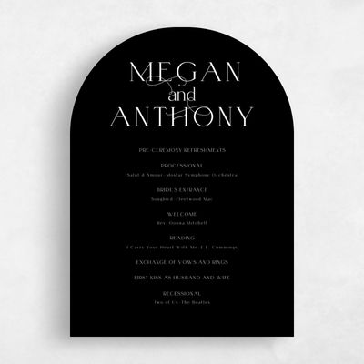 Black Arch Wedding Program - Hodgson