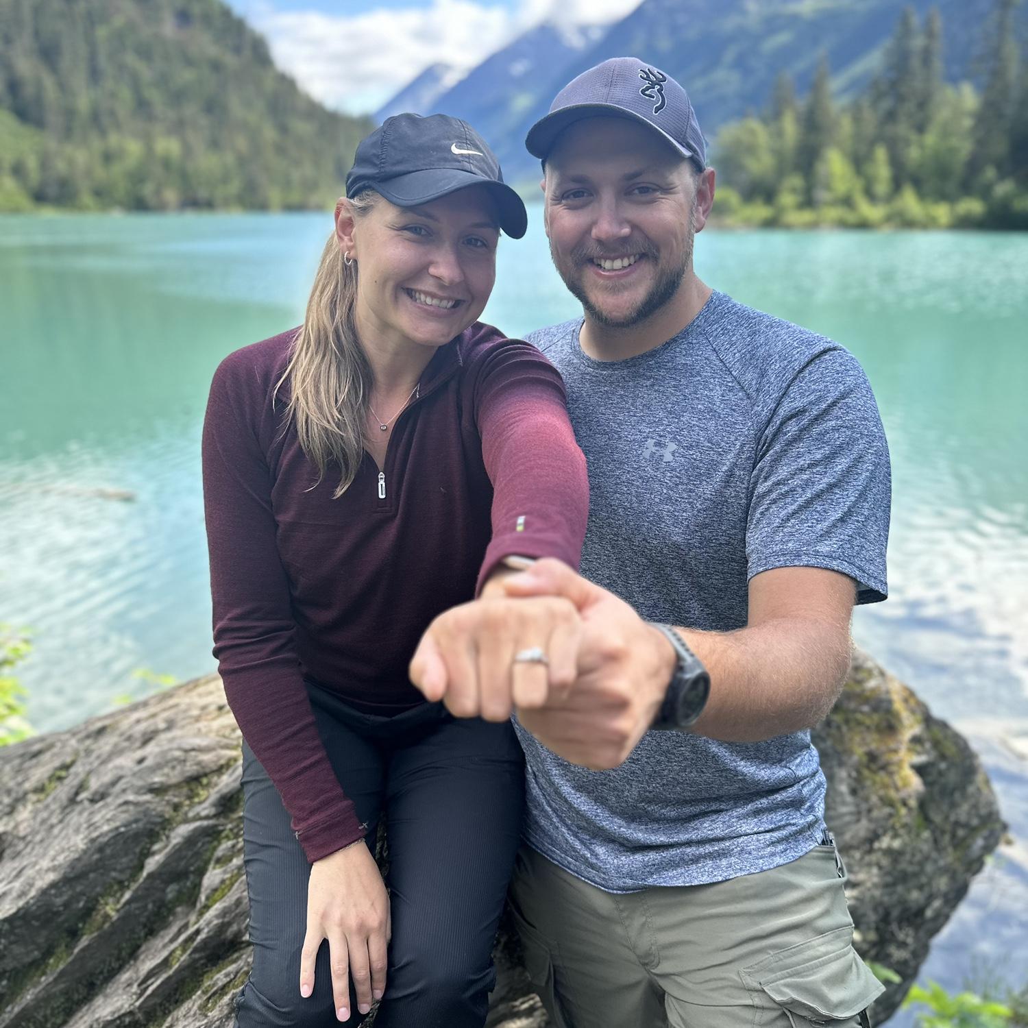 Moments after the most magical engagement in Alaska!
