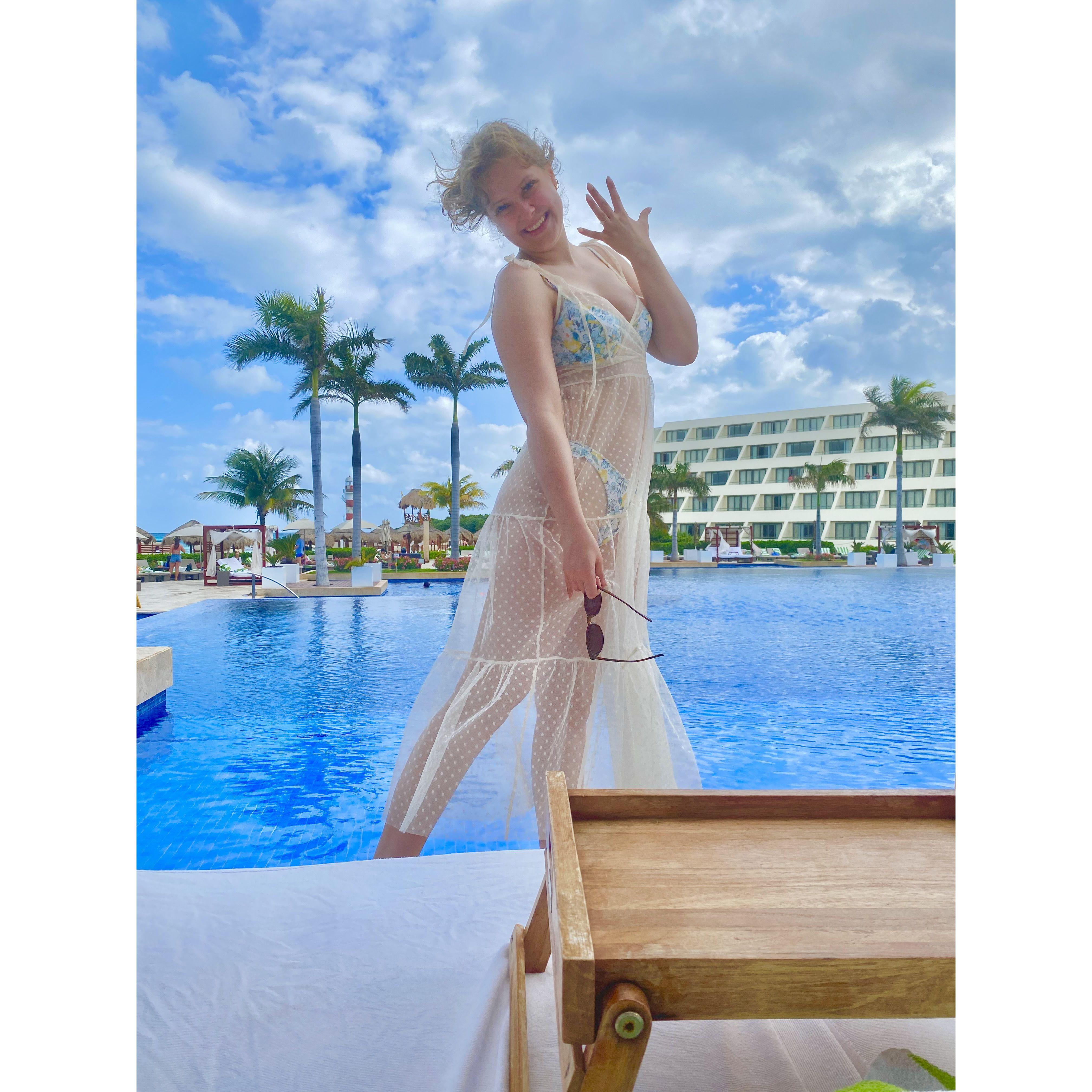 Enjoying my new ring in the Cancun sun