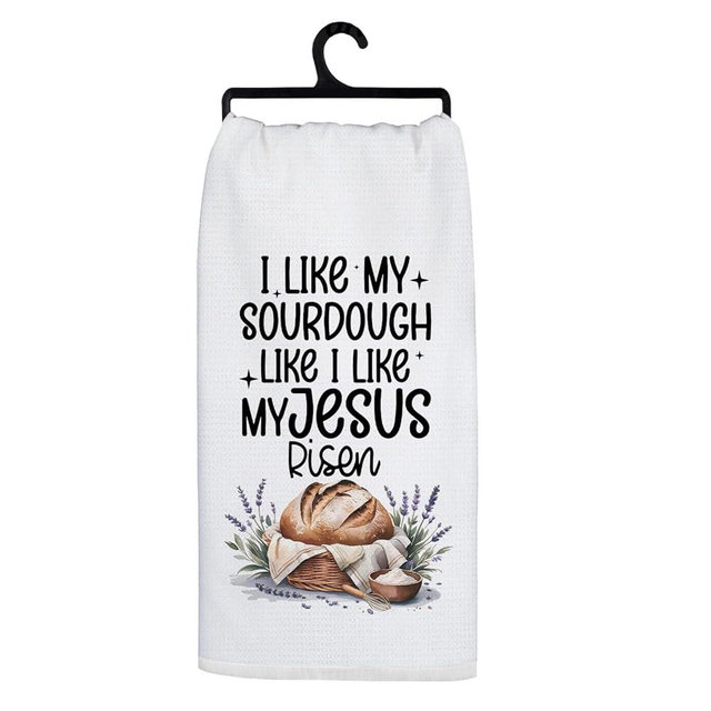 Koesus Christian Sourdough Kitchen Towels, Best Gifts for Sourdough Bakers Decorative Hand Towels, Christian Easter Jesus Gifts Dish Tea Towels for Kitchen, 16x24 Inch