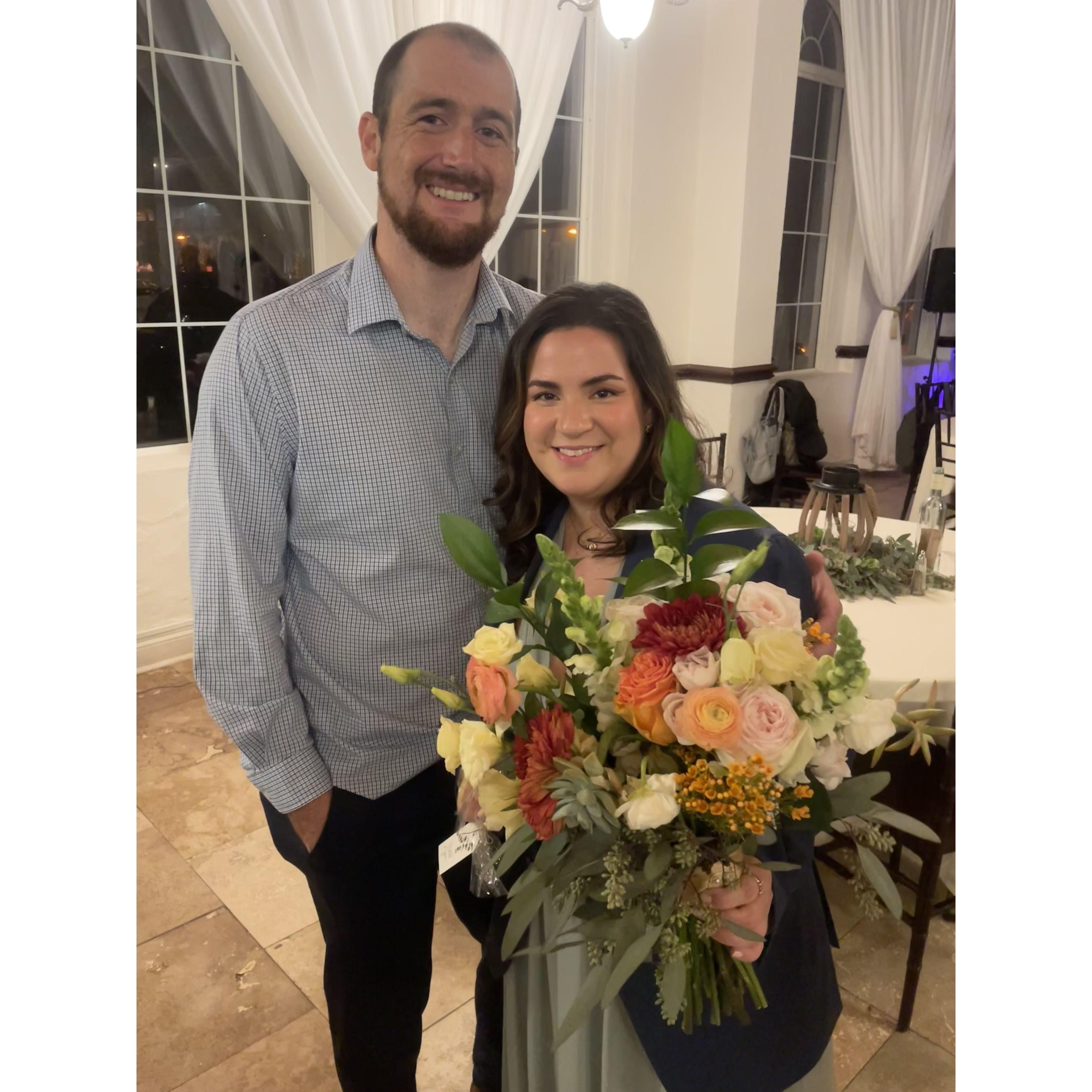 Pao caught the bouquet.....