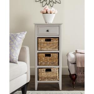 Safavieh Michaela Vintage Grey 4-Drawer Storage Side Table