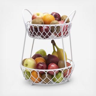 Round Tower Loop & Lattice 2-Tier Basket