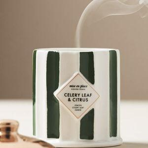 mise en place Woody Celery Leaf & Citrus Ceramic Candle