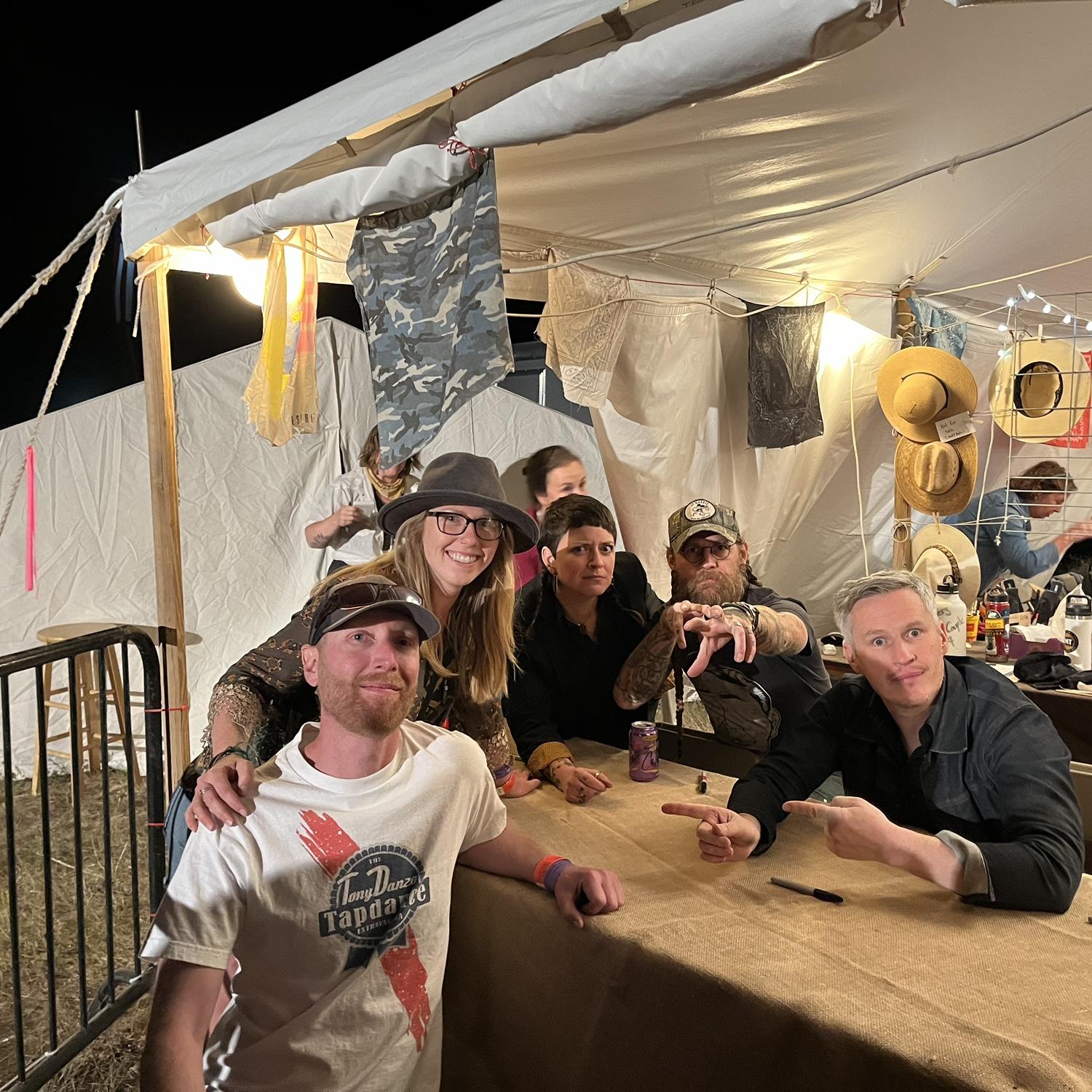 With one of our favorite bands, the Devil Makes Three, at the Red Ants Pants festival, July 2024.