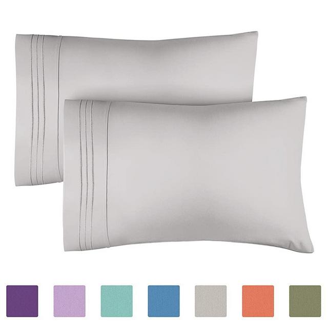 King Size Pillow Cases Set of 2 – Soft, Premium Quality Hypoallergenic Pillowcase Covers – Machine Washable Protectors – 20x40, 20x36 & 20x48 Pillows for Sleeping 2 PC - King Size Pillow Cover Bedding