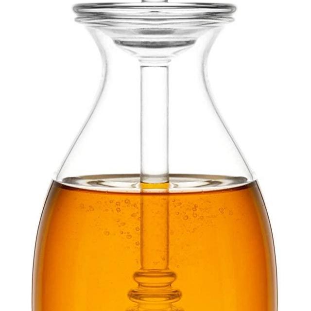 Mkono Honey Pot Glass Honey Jar with Dipper and Lid Cover for Home Kitchen, Clear,14 Ounces