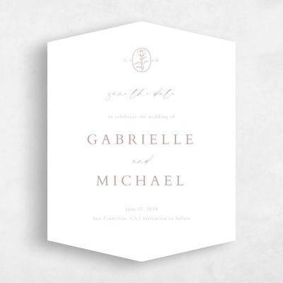 Pink Diamond Wedding Save the Date - Sintra Portrait