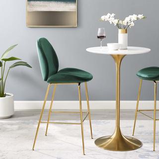 Scoop Leg Velvet Bar Stool