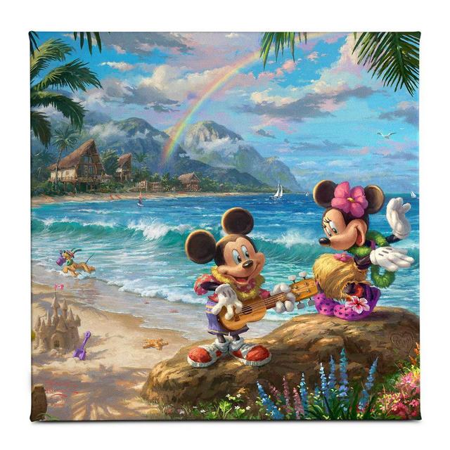 ''Mickey and Minnie in Hawaii'' Gallery Wrapped Canvas by Thomas Kinkade Studios