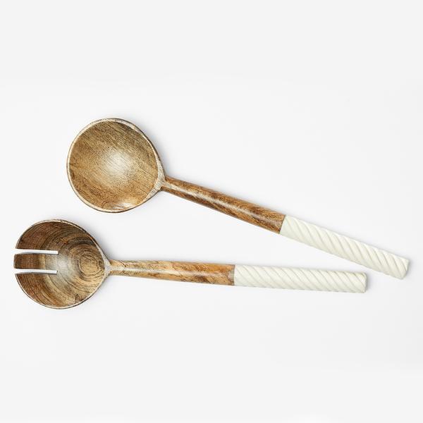 Spiral Bone Serving Spoons
