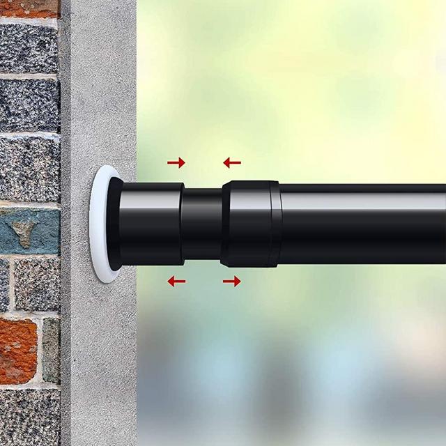 Vailge Room Divider Tension Rods, Premium Curtain Tension Rods,122-150 Inch,No Drilling, Adjustable Large Window Stall Tension Pole-Black