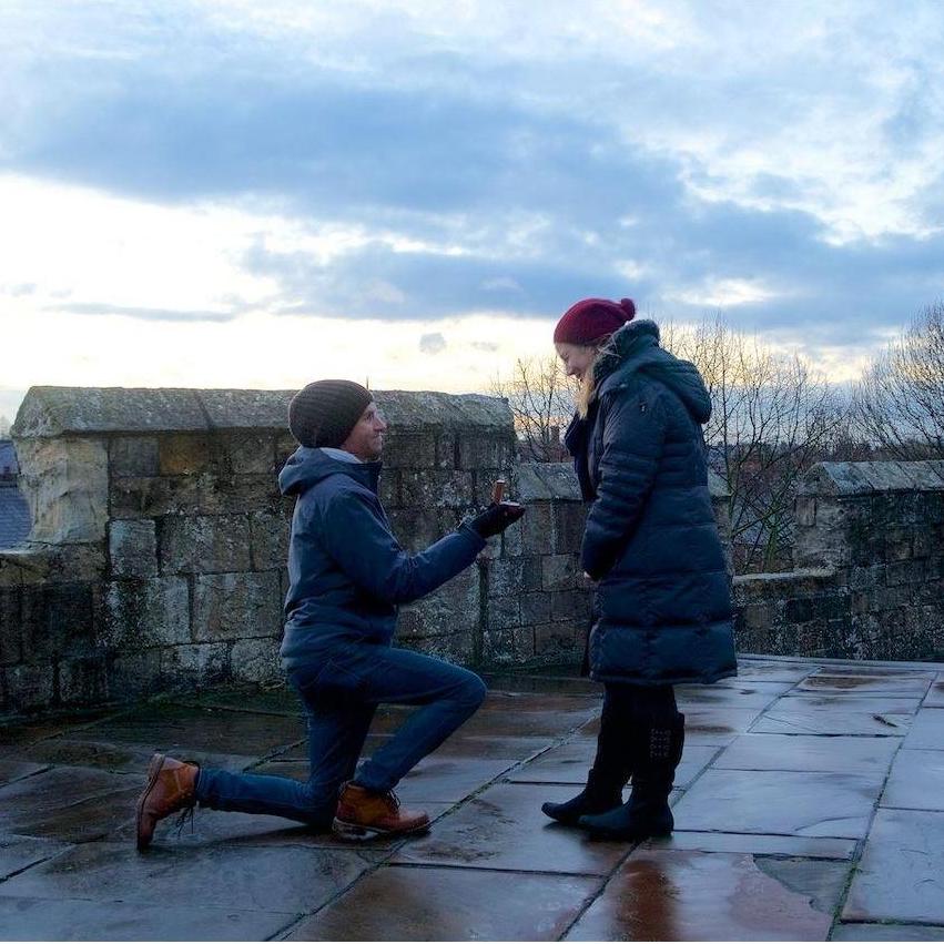 Kieran's brother Joe was on point to snap the special moment.  She said yes!