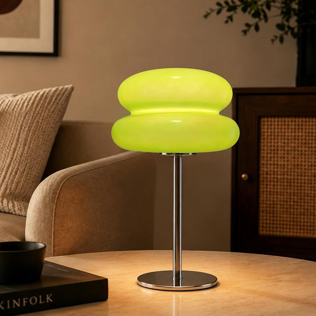 xiaojuande Bedroom Mushroom lamp, Medieval Modern Bedside Table lamp for Night Stands, Vintage dimmable Small Lamps, Cute Cool Desk Lamps Home Room Aesthetic Decor for Living Room(Green)