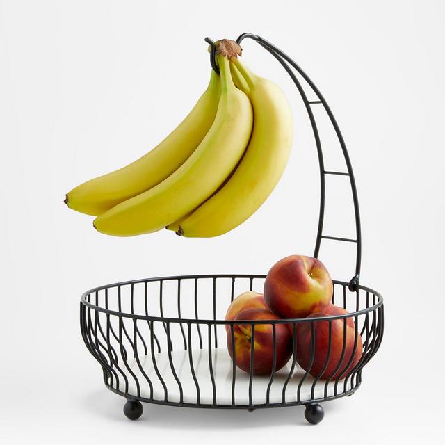 Cora Black Fruit Basket with Banana Hanger