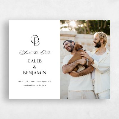 White Wedding Save the Date - Kenai Photo