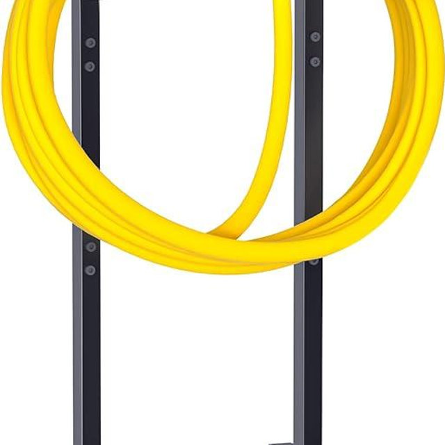 Artigarden Outdoor Garden Hose Holder Freestanding with 4 Spikes, Heavy Duty Metal Water Hose Reel Stand Hanger Rack Organizer Holds Storage 150ft Hose for Outside Yard Lawn, Black