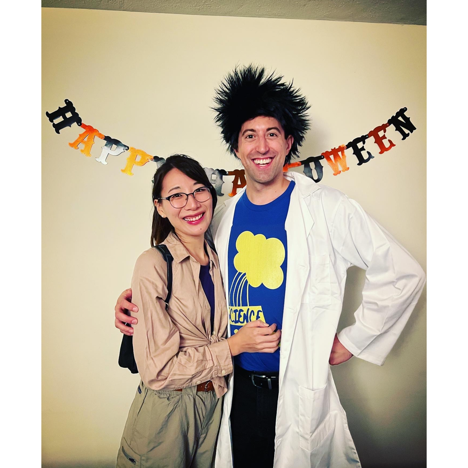 Flint Lockwood & Sam Sparks from Cloudy with a Chance of Meatballs.