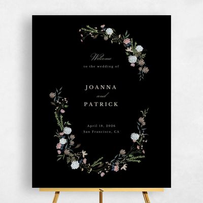 Black Wedding Sign - Laurelwood Portrait