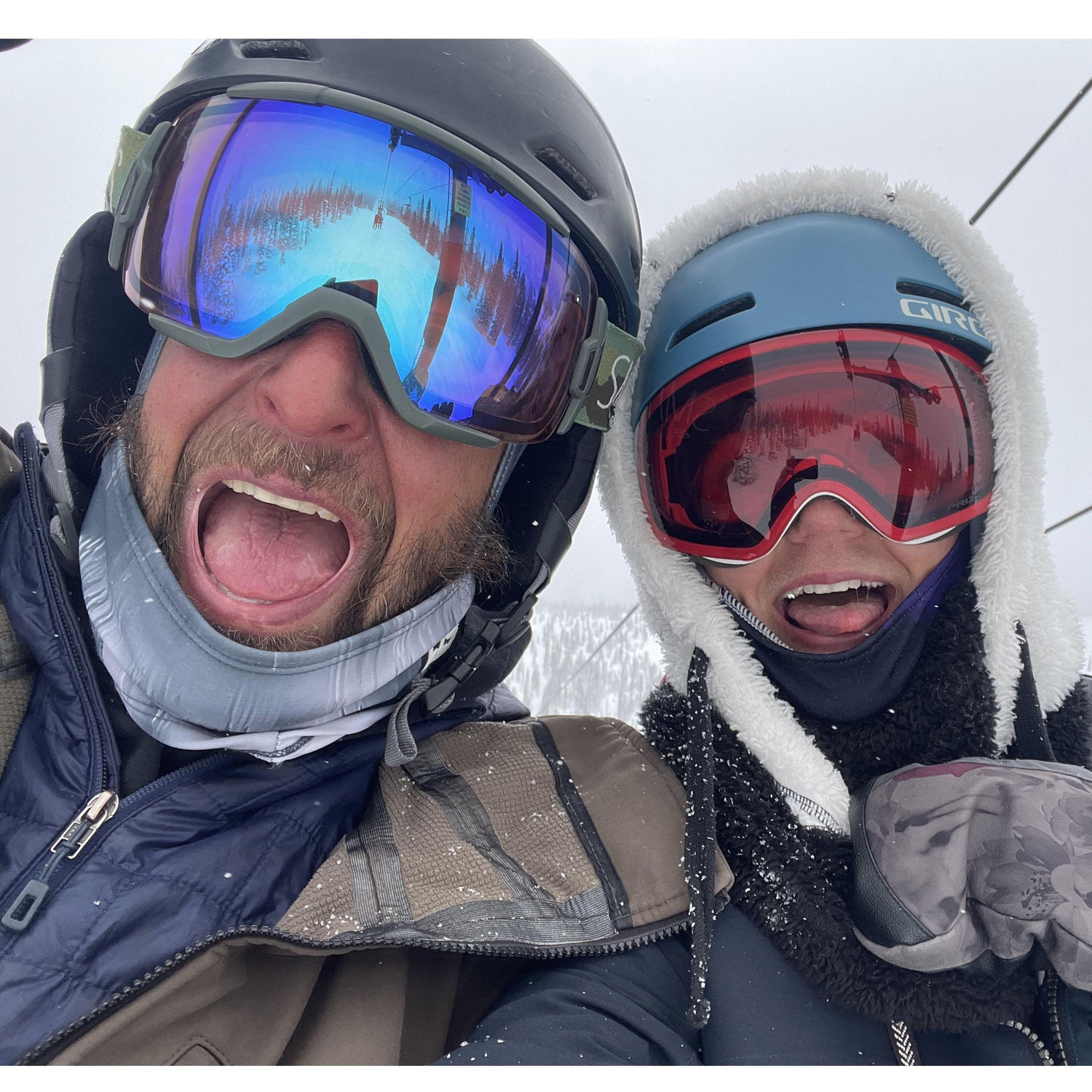 One of our many ski days together!