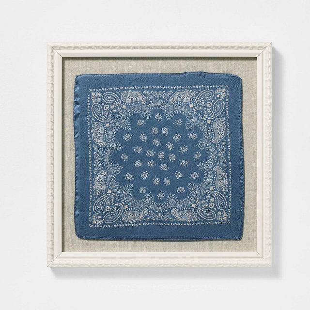 16"x16" Framed Fabric Bandanna Wall Art - Threshold™ designed with Studio McGee