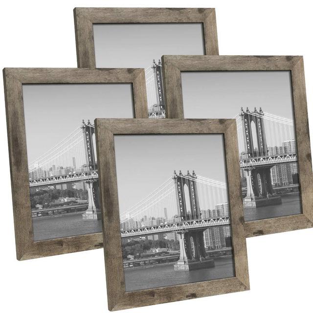 Hap Tim 8x10 Picture Frame Carbonized Black Wooden Photo Frames for Tabletop Display and Wall Decoration, Set of 4 (CWH-8x10-CB)
