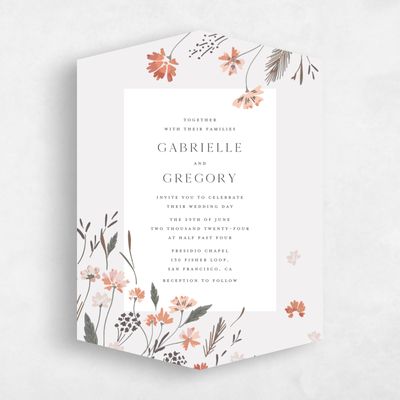 Grey Diamond Wedding Invitation - Alires Portrait