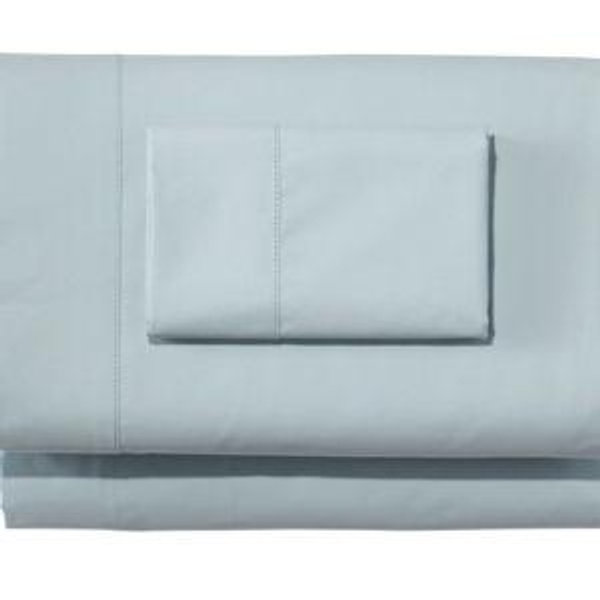 280-Thread-Count Pima Cotton Percale Sheet Set -oyster blue