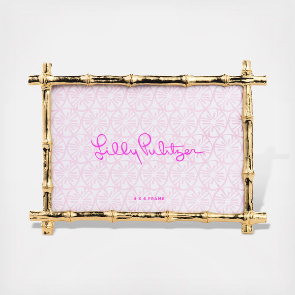 Lilly Pulitzer 7x9 Picture Frame - Gold Coral Metal Frame With Glass Front, Holds 4x6 Photo