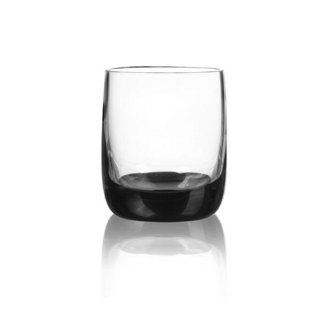 Qualia Glass Ebony Double Old Fashioned Glasses, Set Of 4