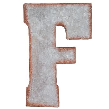 Galvanized Metal Letter Wall Decor - F