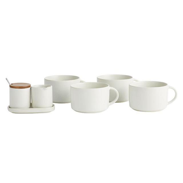 Mason Stoneware Beverage Sets, Set of 5 - Ivory