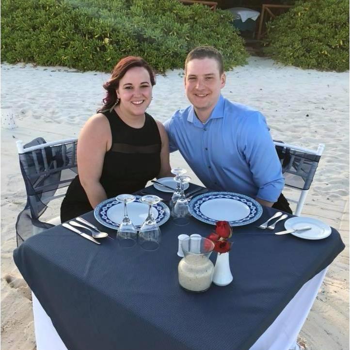 Our ocean side dinner before Dave popped the question