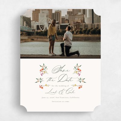 Beige Ticket Wedding Save the Date - Agave Photo