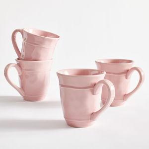 Cambria Handcrafted Stoneware Mugs - Color: Rose