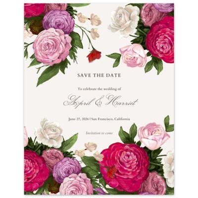 Beige Maximalist Wedding Digital Save the Date - Eleganza Portrait